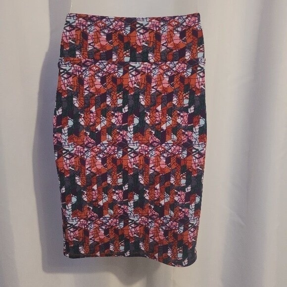 Lularoe LLR Cassie Pencil Skirt Midi Abstract Geometric Print Size Small - Picture 2 of 7